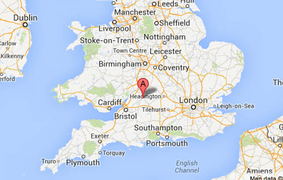 Map of UK with Cirencester