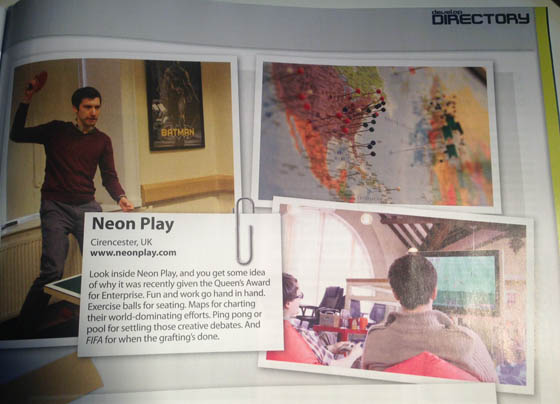 Develop magazine - Where we work - Neon Play