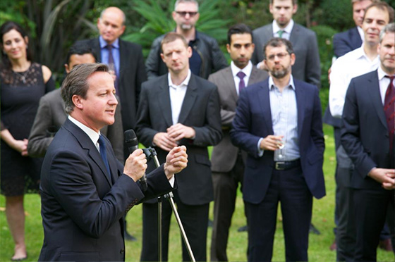 David Cameron giving speech