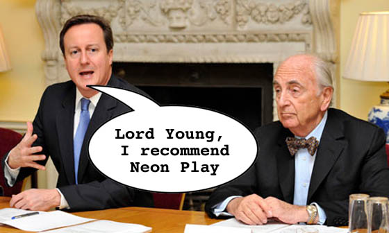 Lord Young with David Cameron