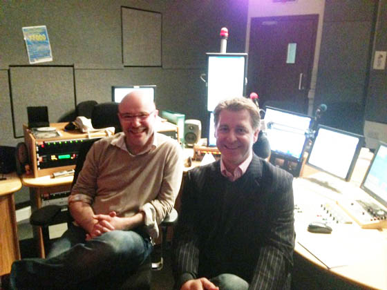 Chris Baxter from BBC Radio Glos with Oli Christie of Neon Play