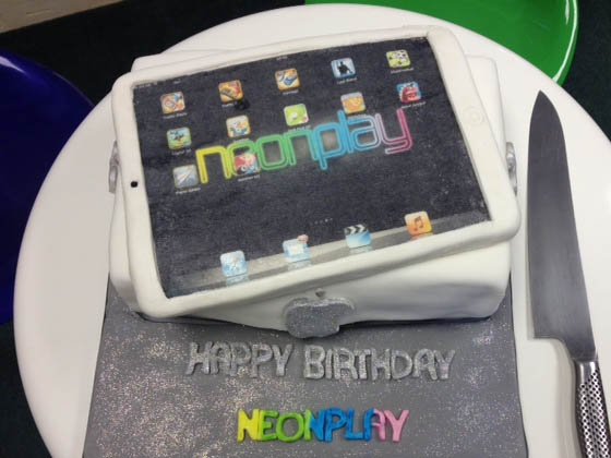 Neon Play birthday cake