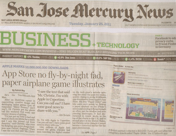San Jose Mercury News Paper Glider Neon Play