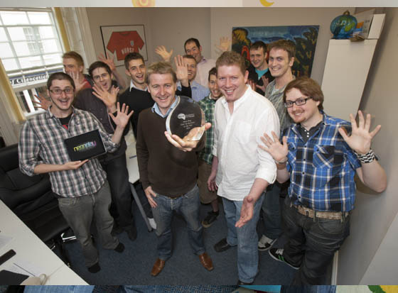 The Neon Play team with the Nectar Small Business Award for Start-up of the Year