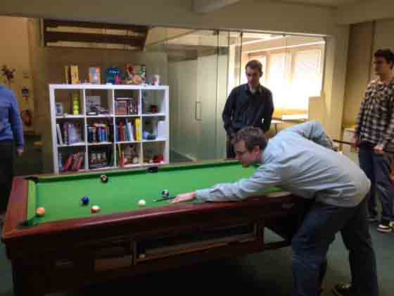 Playing pool at Neon Play - 10 reasons to work at Neon Play