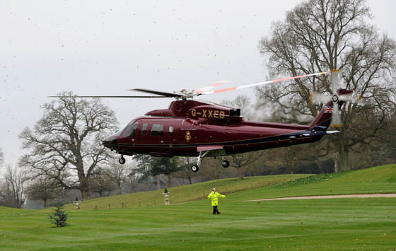 Duke of Kent's helicopter lands in Cirencester for visit to Neon Play