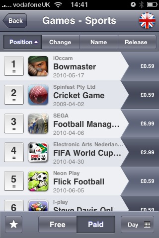 Flick Football number 5 in UK Games Sports