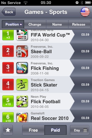 Flick Football number 5 in US Sports Games
