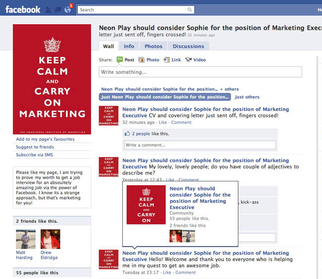 Facebook Neon Play marketing exec application