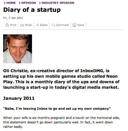 NMA Diary of a start-up