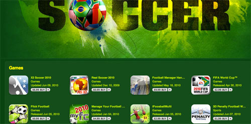 iTunes soccer section