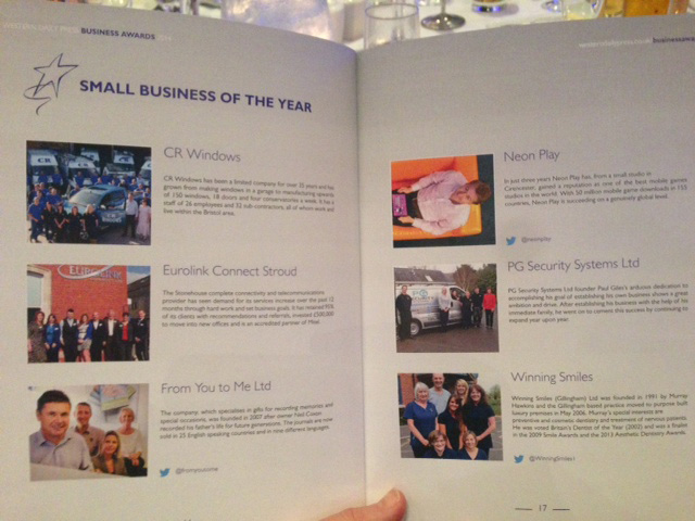 Western Daily Press Awards - Small Business nominees