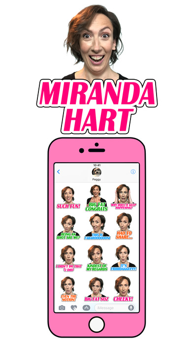 Miranda Hart iMessage stickers from Neon Play